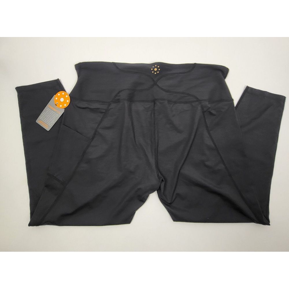 Copper Life Capri Leggings Back Support Compression Copper Zenergy 3XL Black New